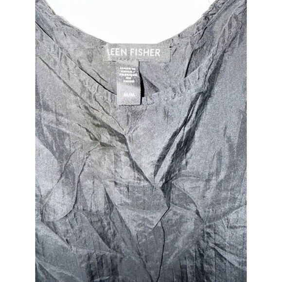 Eileen Fisher 100% Silk Tiered Dress Size Medium Sleeveless Black Sleeveless 1B - Picture 4 of 11